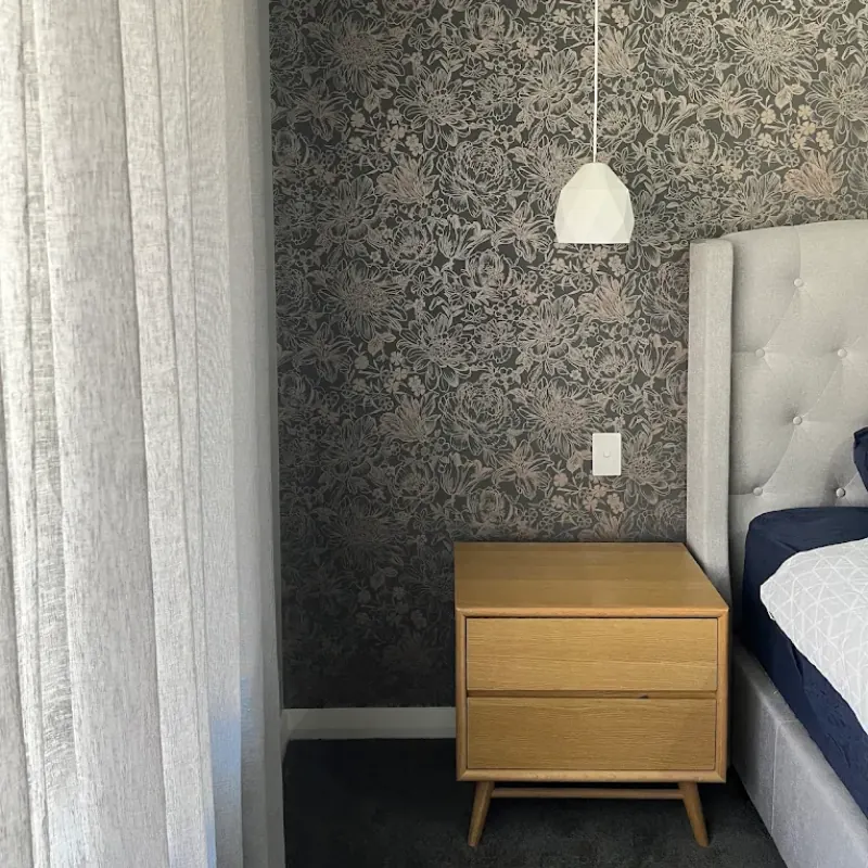 Neat bedroom wallpaper installation Dubai