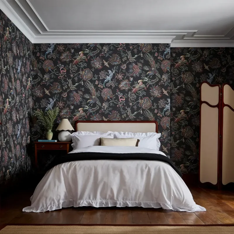 Weave black wallpaper textured design